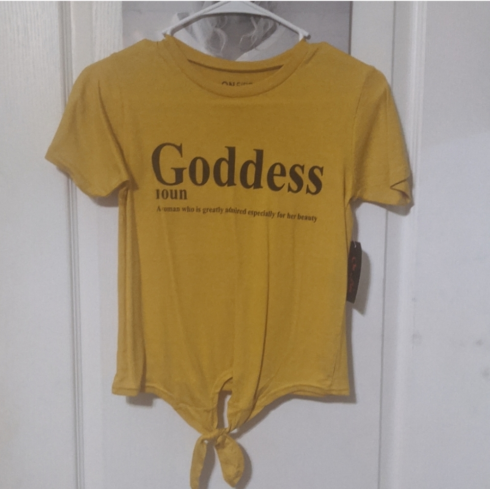 Girl's On Fire Define Definition Of A Goddess Tie Knot Front Shirt Kids Large